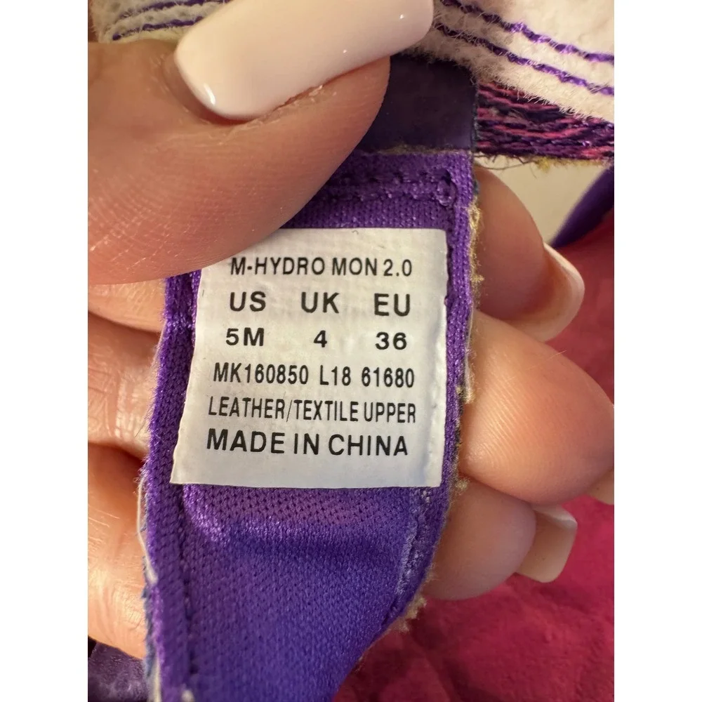 Merrell Hydro Mon 2.0 Kids Size 5 Purple Pink Leather Textile Water Sandals